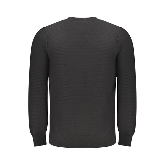 Schwarzer Baumwollpullover für Herren