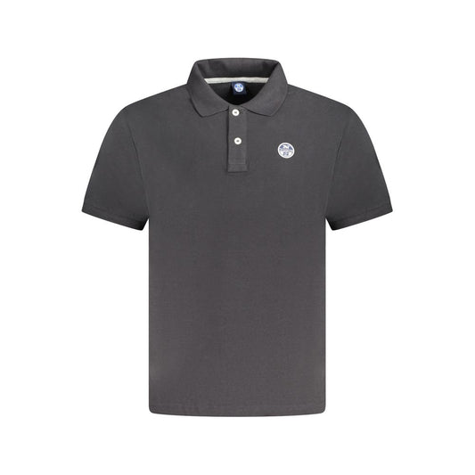 Schwarzes Herren-Poloshirt aus Baumwolle