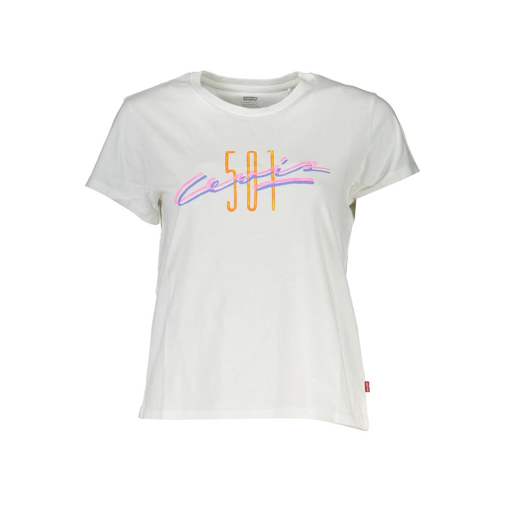 Weißes Damen-T-Shirt aus Baumwolle