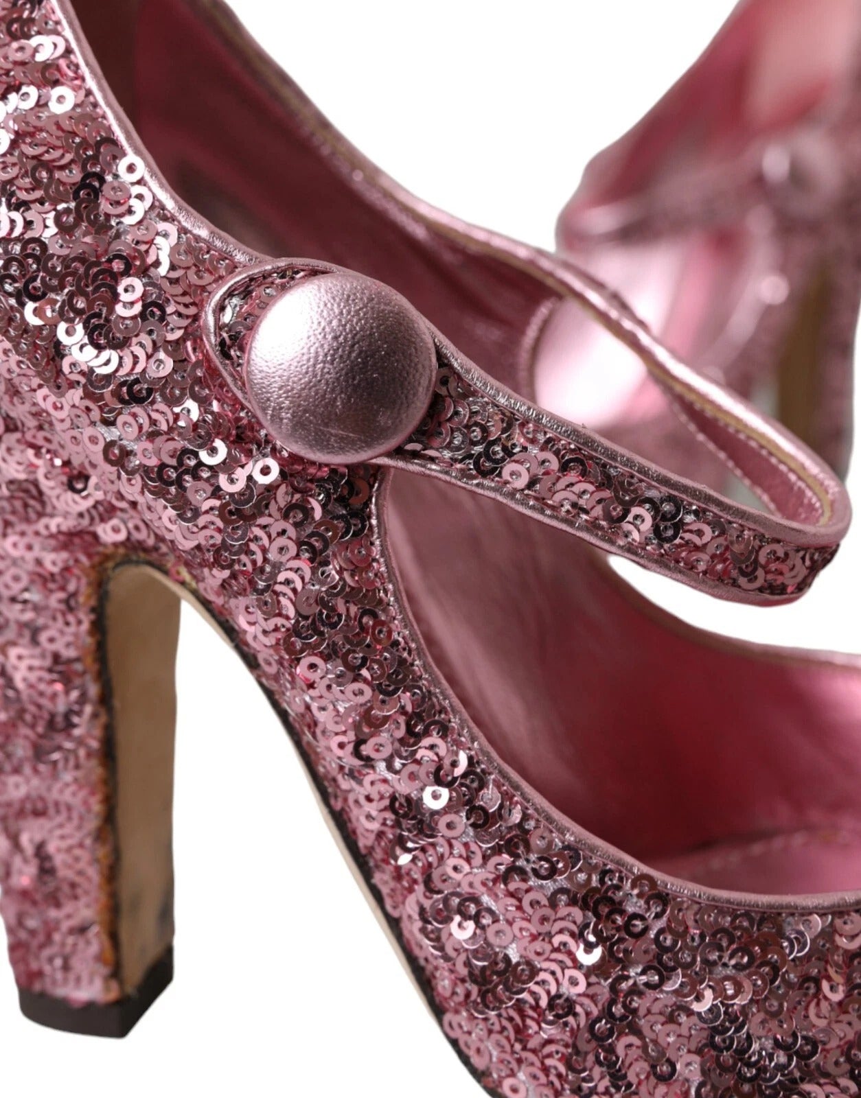 Rosa Pailletten Mary Jane Pumps High Heels Schuhe