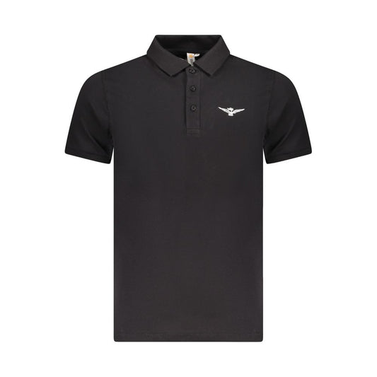 Schwarzes Poloshirt aus Baumwolle