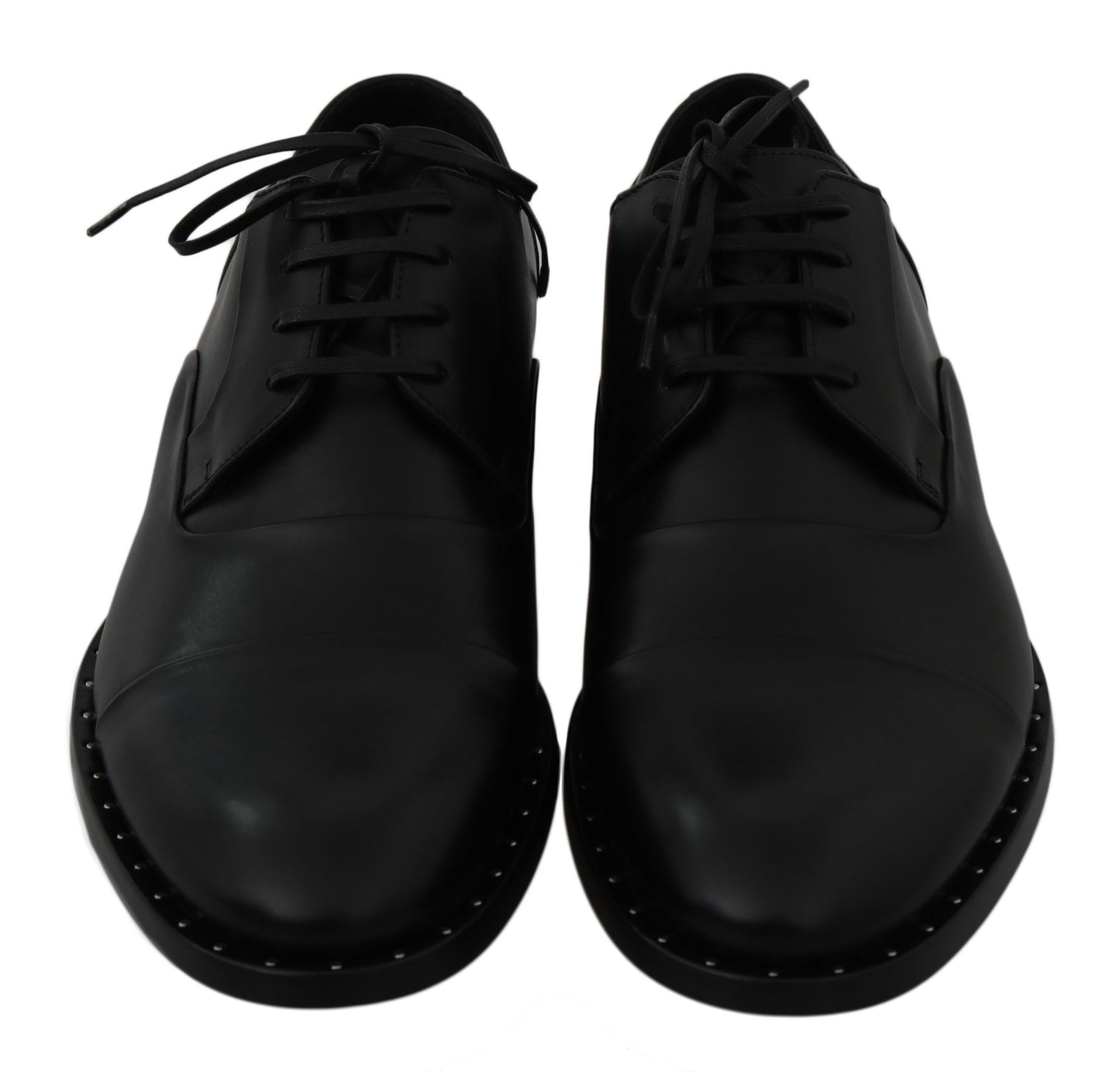 Schwarze Derby-Schuhe aus Leder
