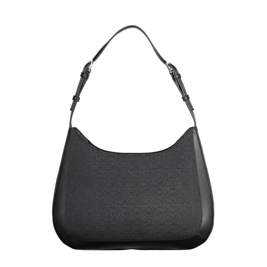 Schwarze Polyester-Handtasche