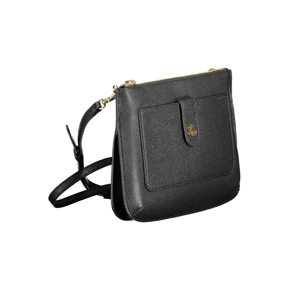 Schwarze Lederhandtasche