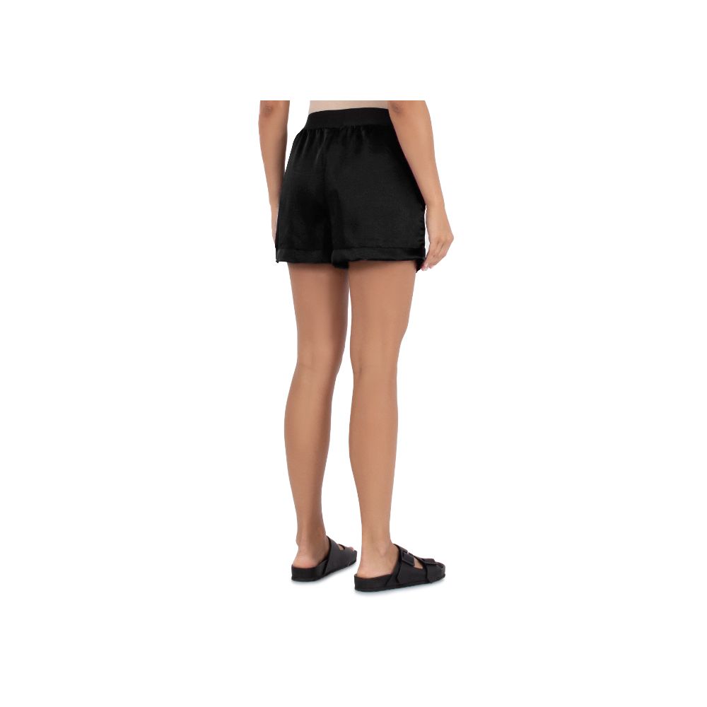 Schwarze Polyester-Shorts