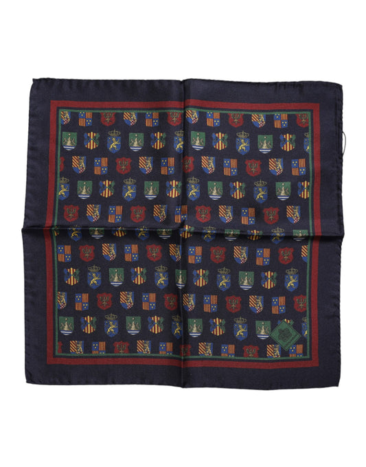 Quadratischer Foulard-Schal mit mehrfarbigen Medaillen
