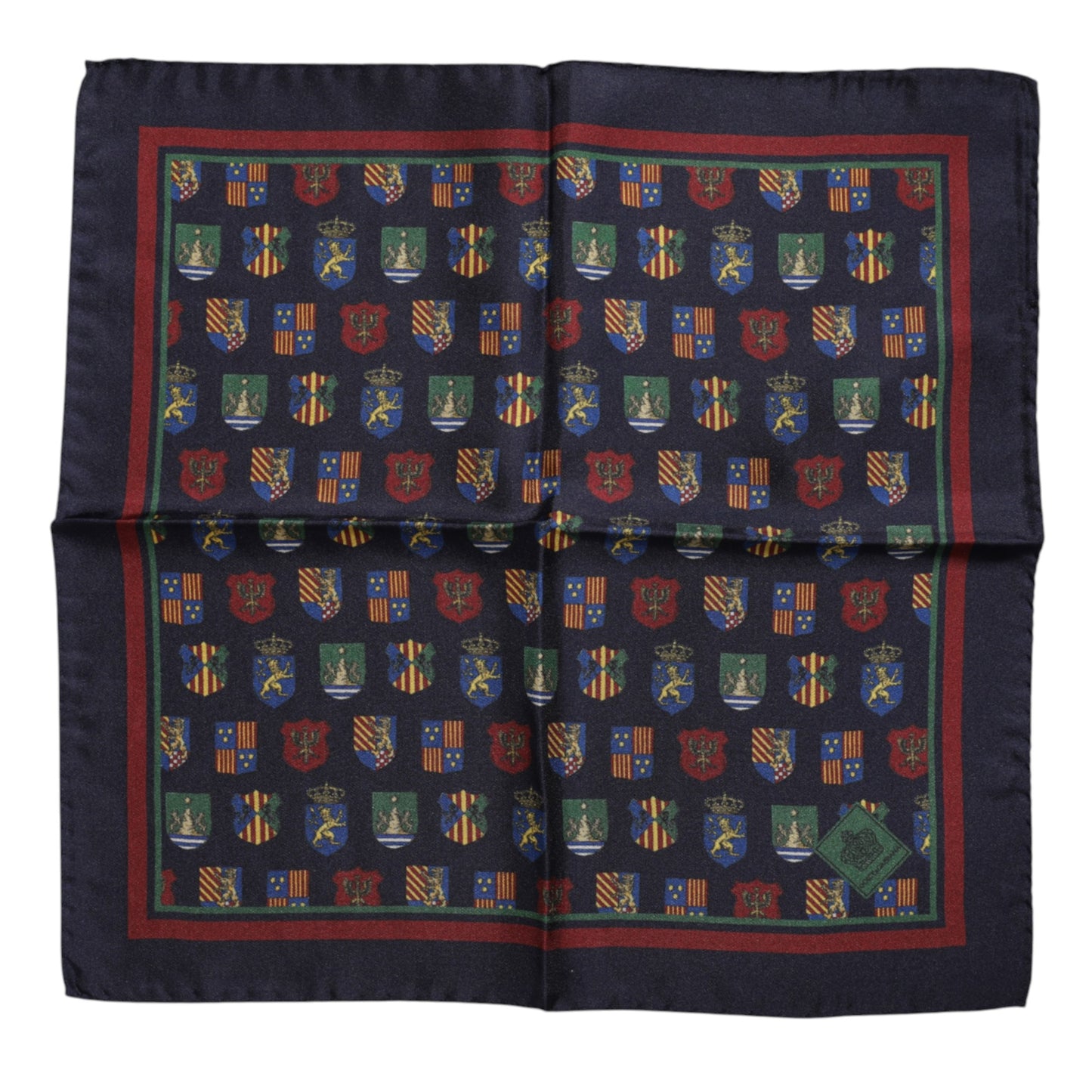 Quadratischer Foulard-Schal mit mehrfarbigen Medaillen