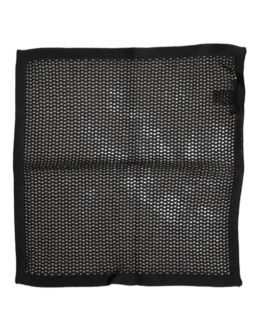 Schwarz gemusterter quadratischer Foulard aus Baumwolle