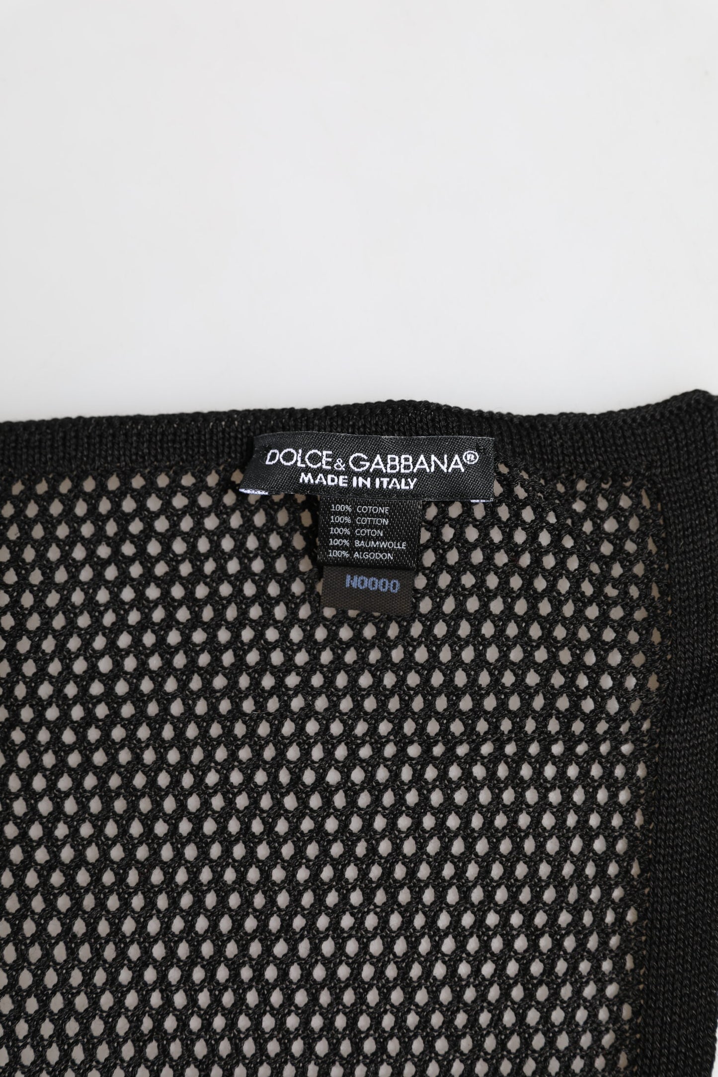 Schwarz gemusterter quadratischer Foulard aus Baumwolle