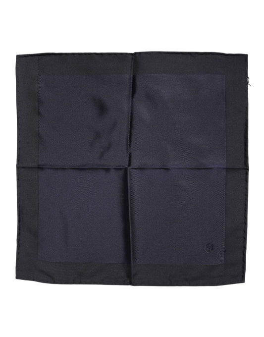Dunkelblauer quadratischer Foulard aus Seide für Herren