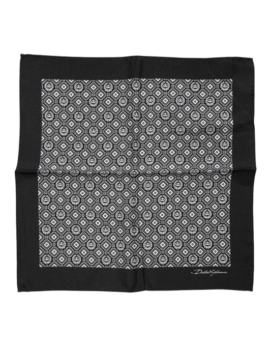 Schwarz-weiß gemusterter quadratischer Foulard-Schal