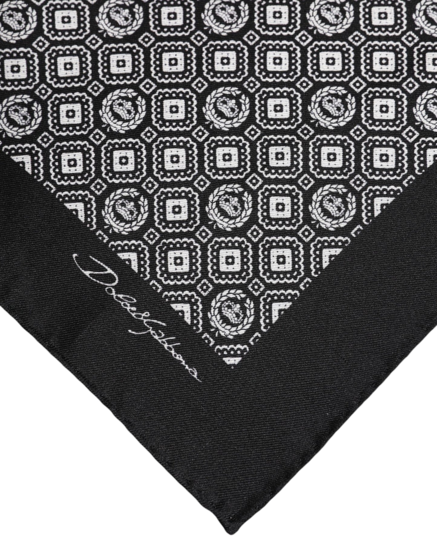 Schwarz-weiß gemusterter quadratischer Foulard-Schal