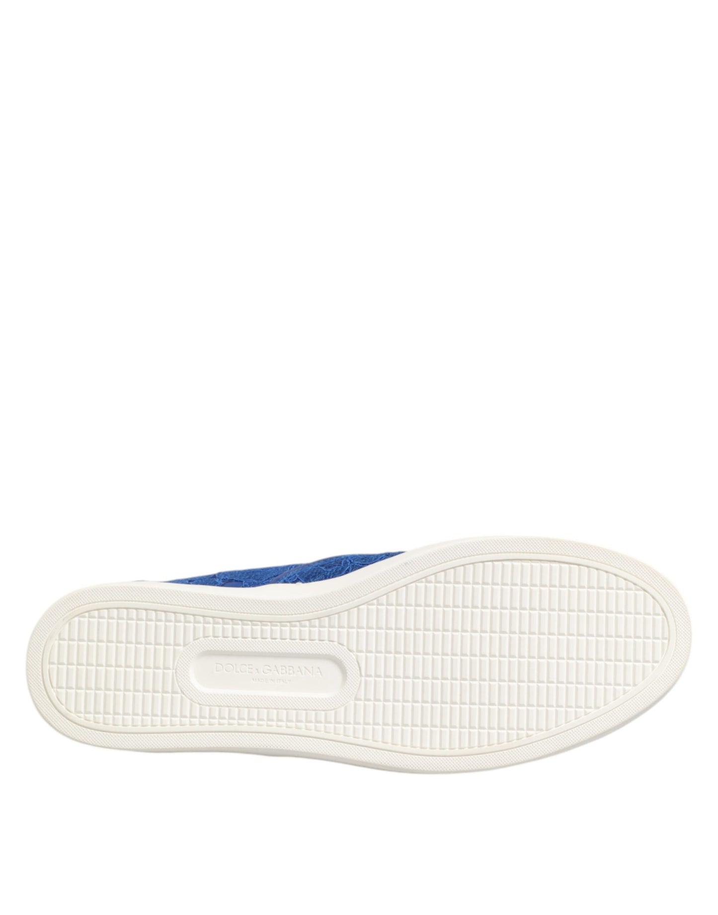 Blaue Slip-On-Sneaker aus Leder mit Schnürung