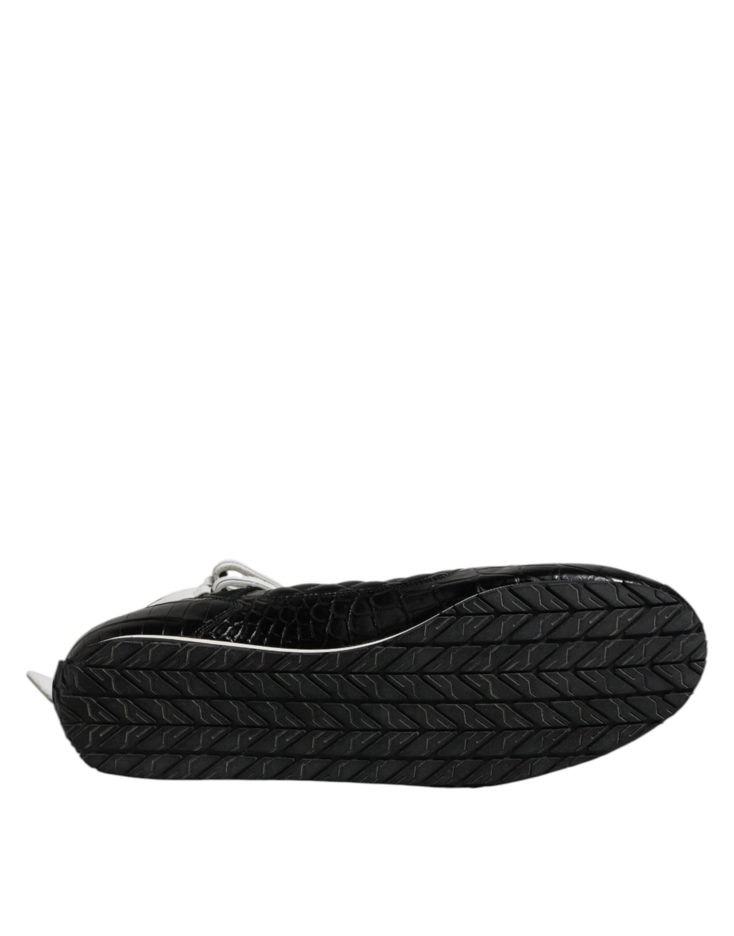 Schwarze gesteppte Leder-Schnürsneaker
