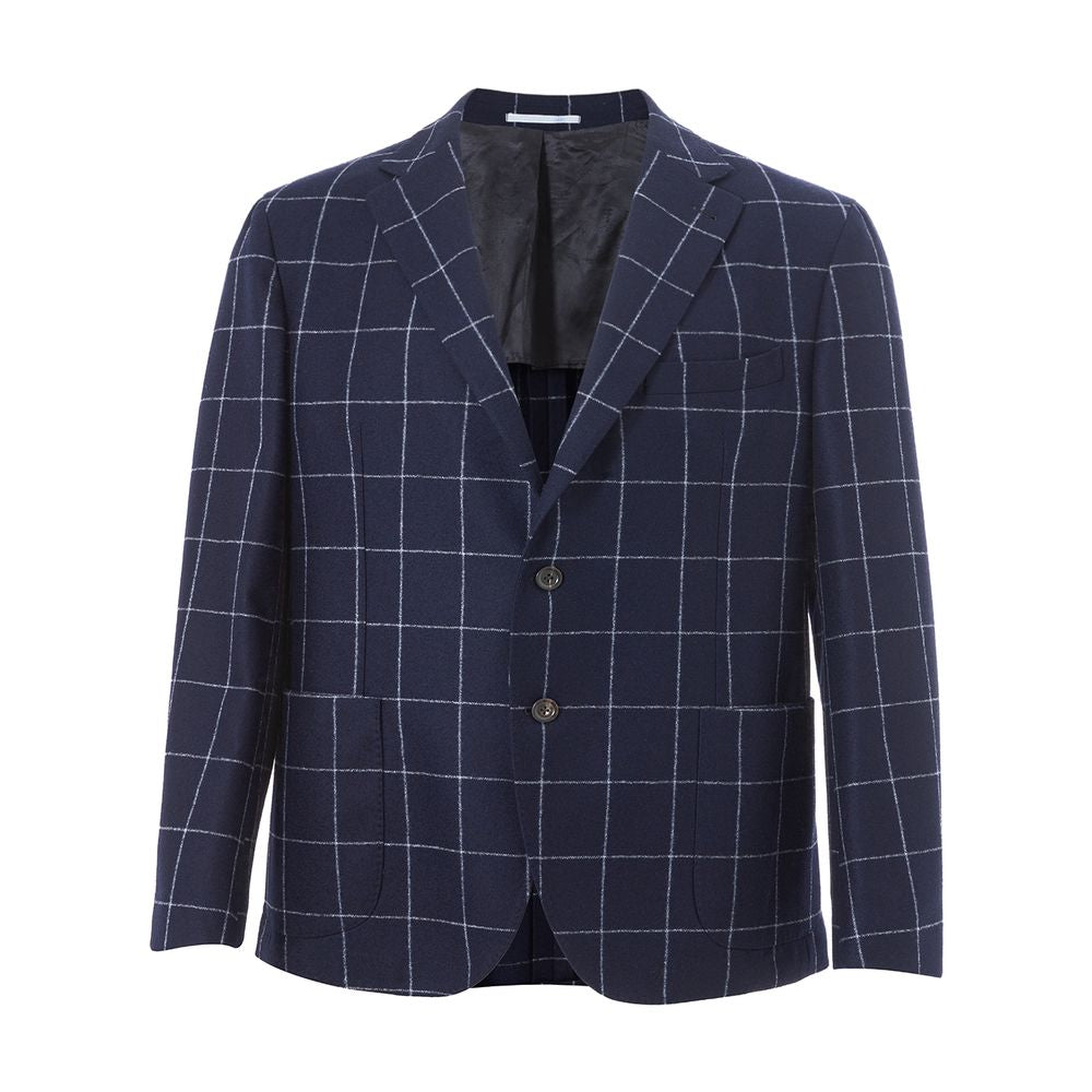 Blauer Wollblazer
