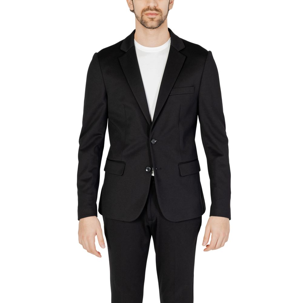 Schwarzer Polyester-Blazer
