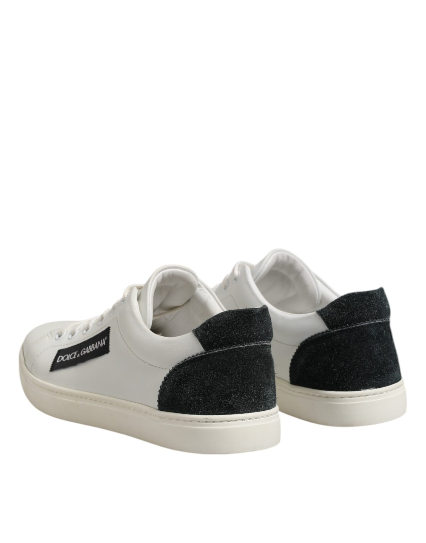 Weiß Schwarz Leder Schnürschuhe Herren Sneakers