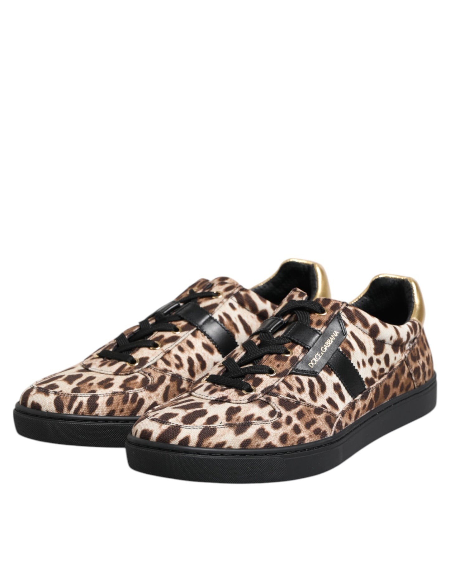Braune Sneakers aus Baumwolle mit Leoparden-Logo-Print