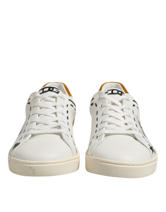 Weiße MILANO Low Top Sneakers aus Leder