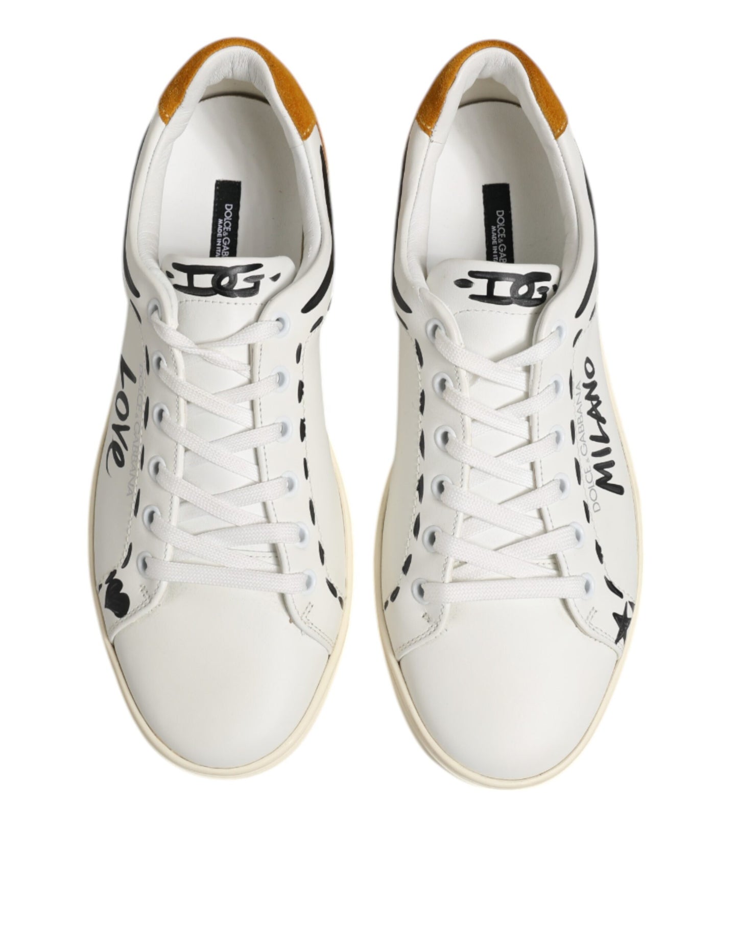 Weiße MILANO Low Top Sneakers aus Leder