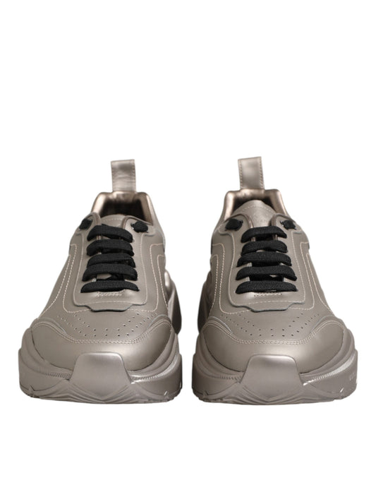 Silberne DAYMASTER Leder Herren Sneakers