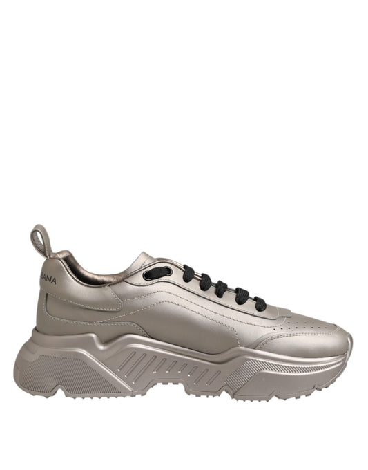 Silberne DAYMASTER Leder Herren Sneakers