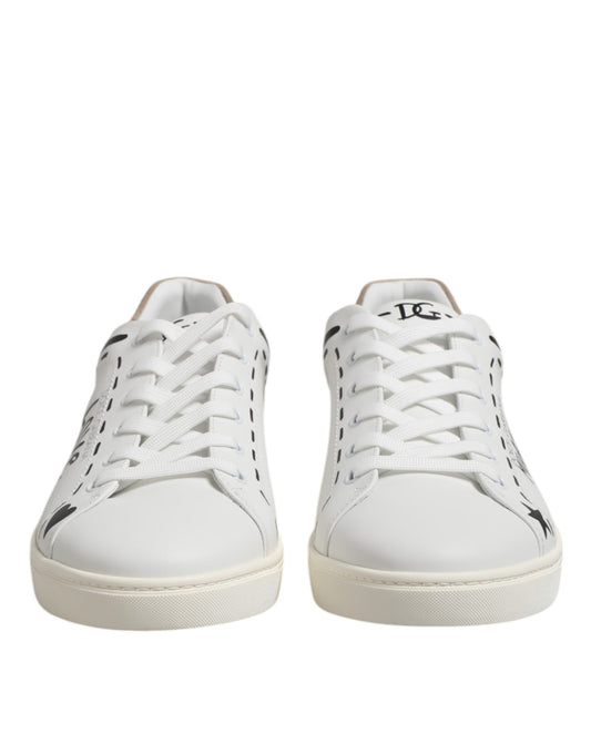Weiße MILANO Low Top Sneakers aus Leder