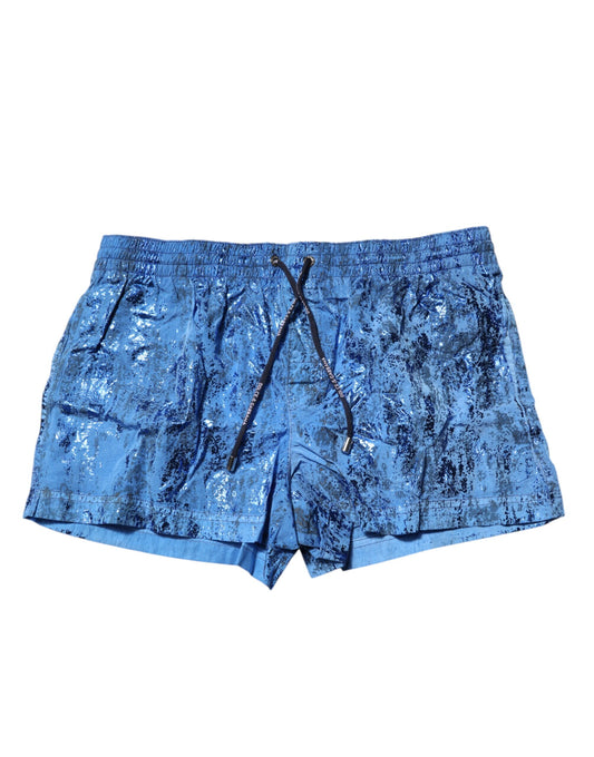 Blaue Strandshorts mit Kordelzug und Logo