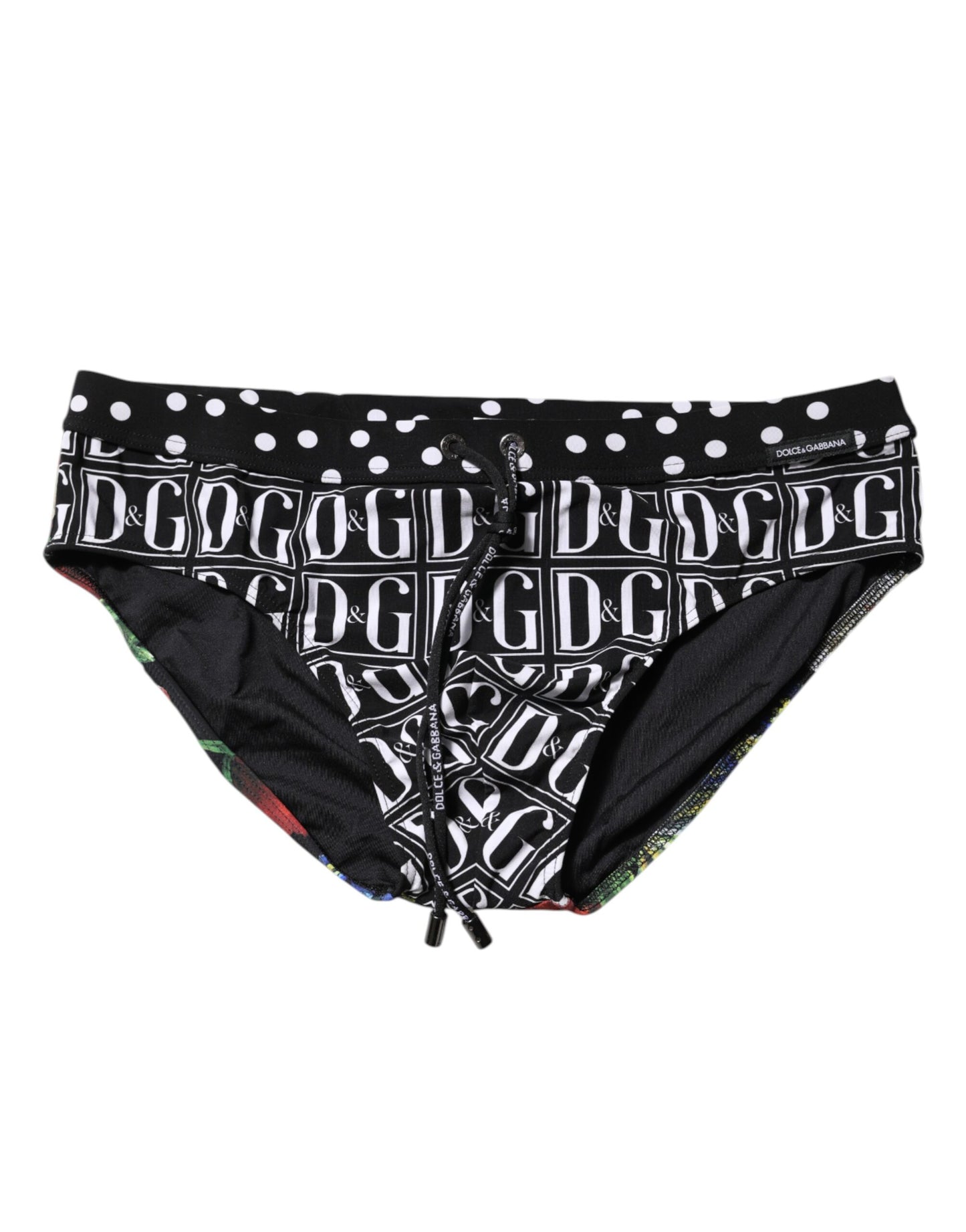 Schwarzes Blumenlogo Beachwear Herren Badehose