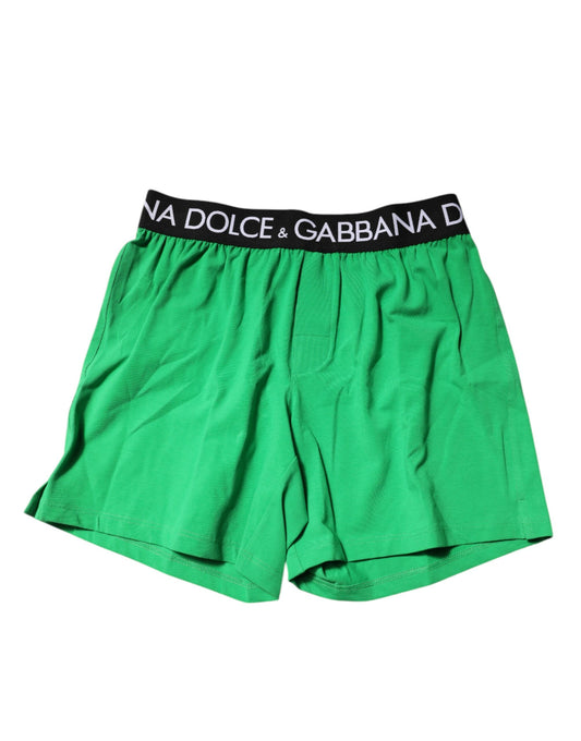 Grüne Boxershorts aus Baumwolle in regulärer Passform