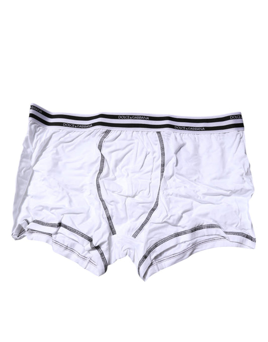 Weiße Boxershorts aus Baumwollstretch in normaler Passform