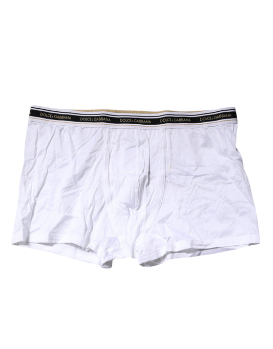 Weiße Boxershorts aus Baumwollstretch in normaler Passform
