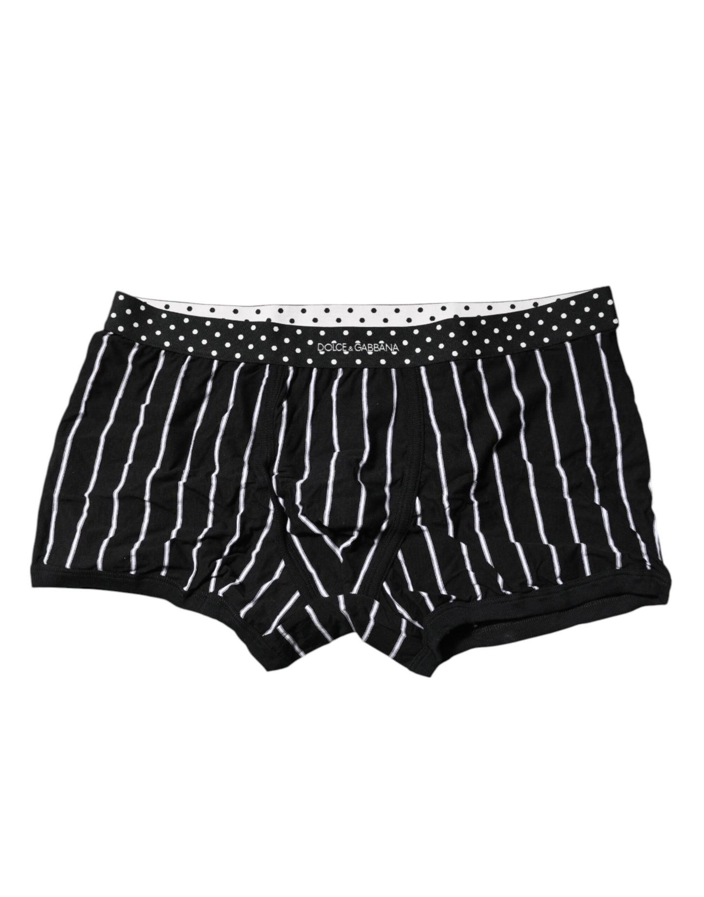 Schwarz-weiß gestreifte Boxershorts in normaler Passform