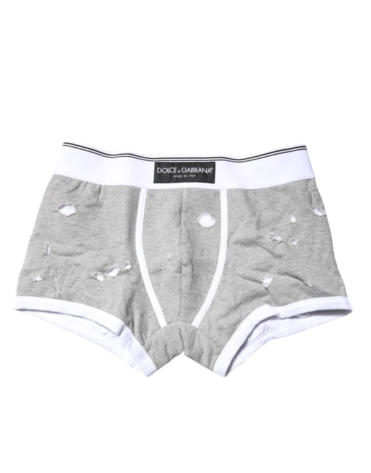 Graue Boxershorts aus Baumwollstretch in normaler Passform