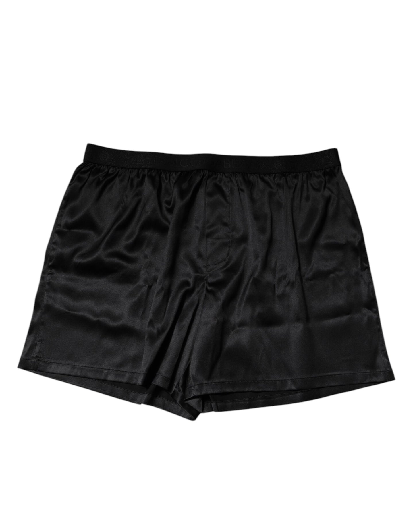 Schwarze Seide Regular Herren Boxershorts Unterwäsche