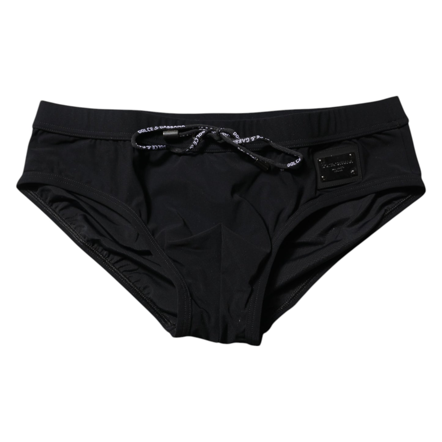 Schwarze Logo-Plakette Herren Beachwear Brief Bademode