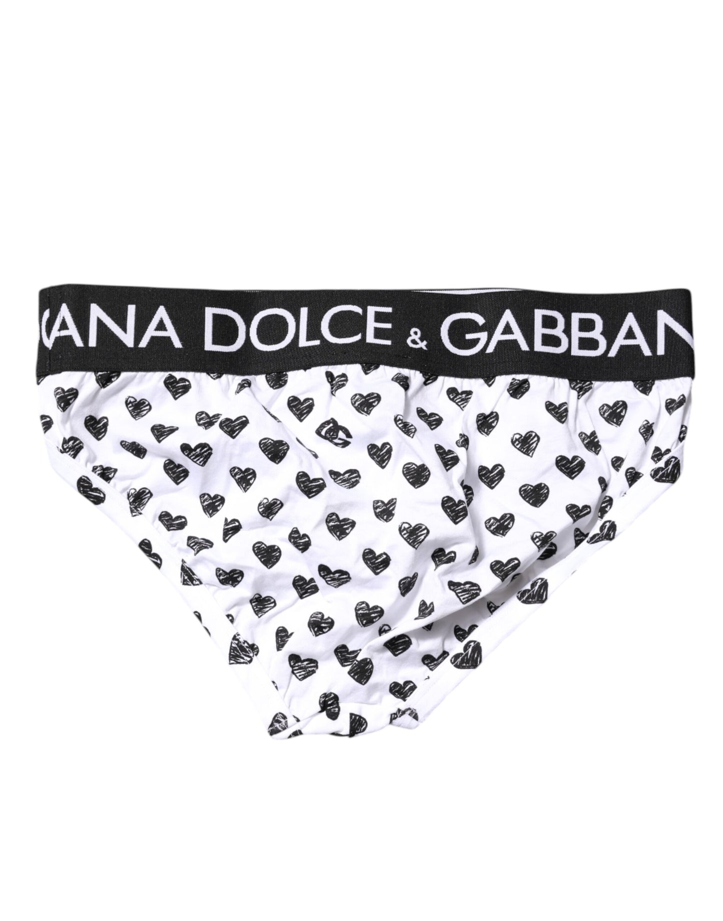 Weiße, normale Slip-Unterhose mit Herz-Print