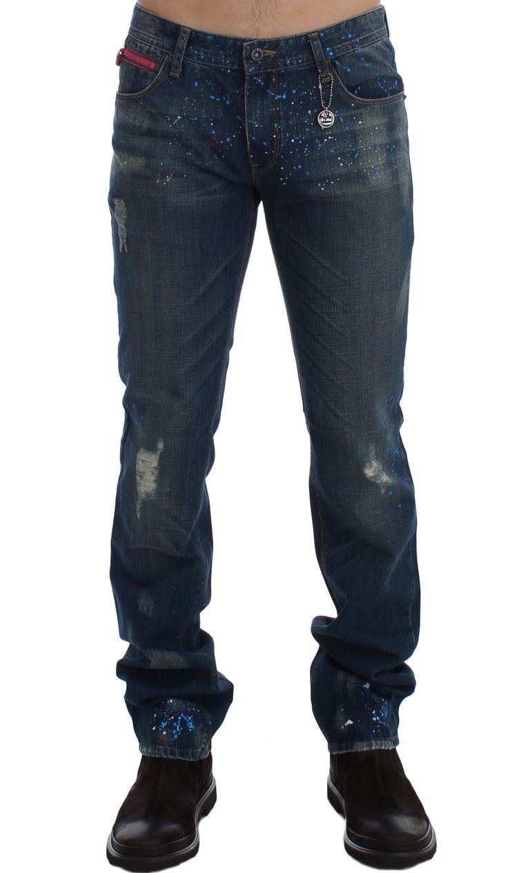 Slim Fit Jeans in blauer Waschung