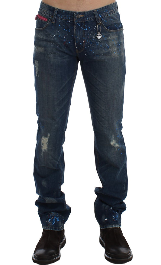 Slim Fit Jeans in blauer Waschung