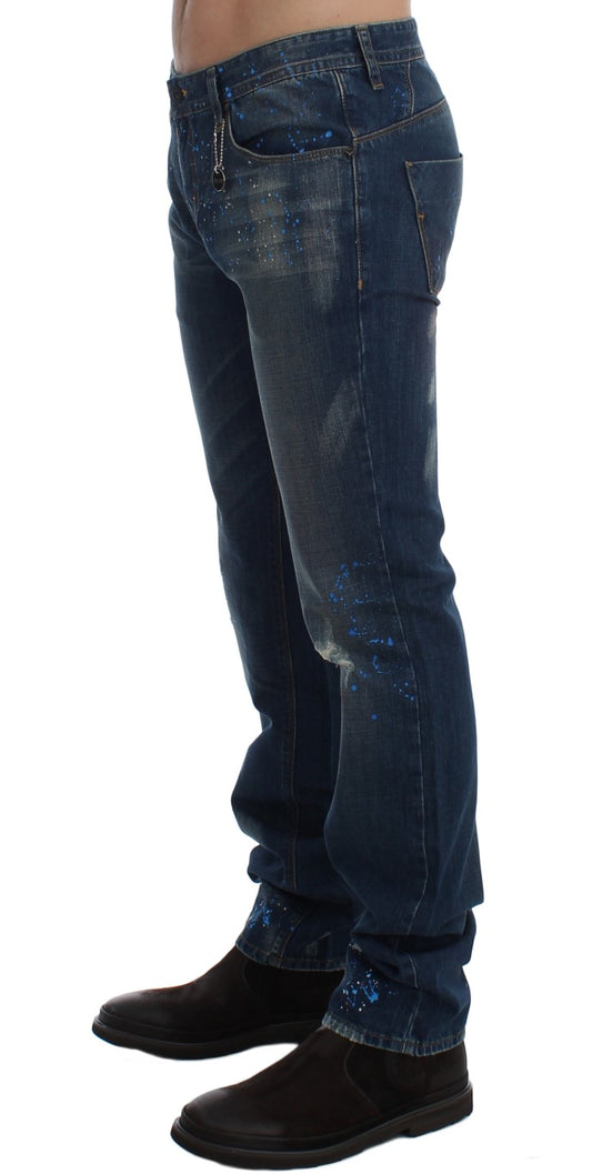 Slim Fit Jeans in blauer Waschung