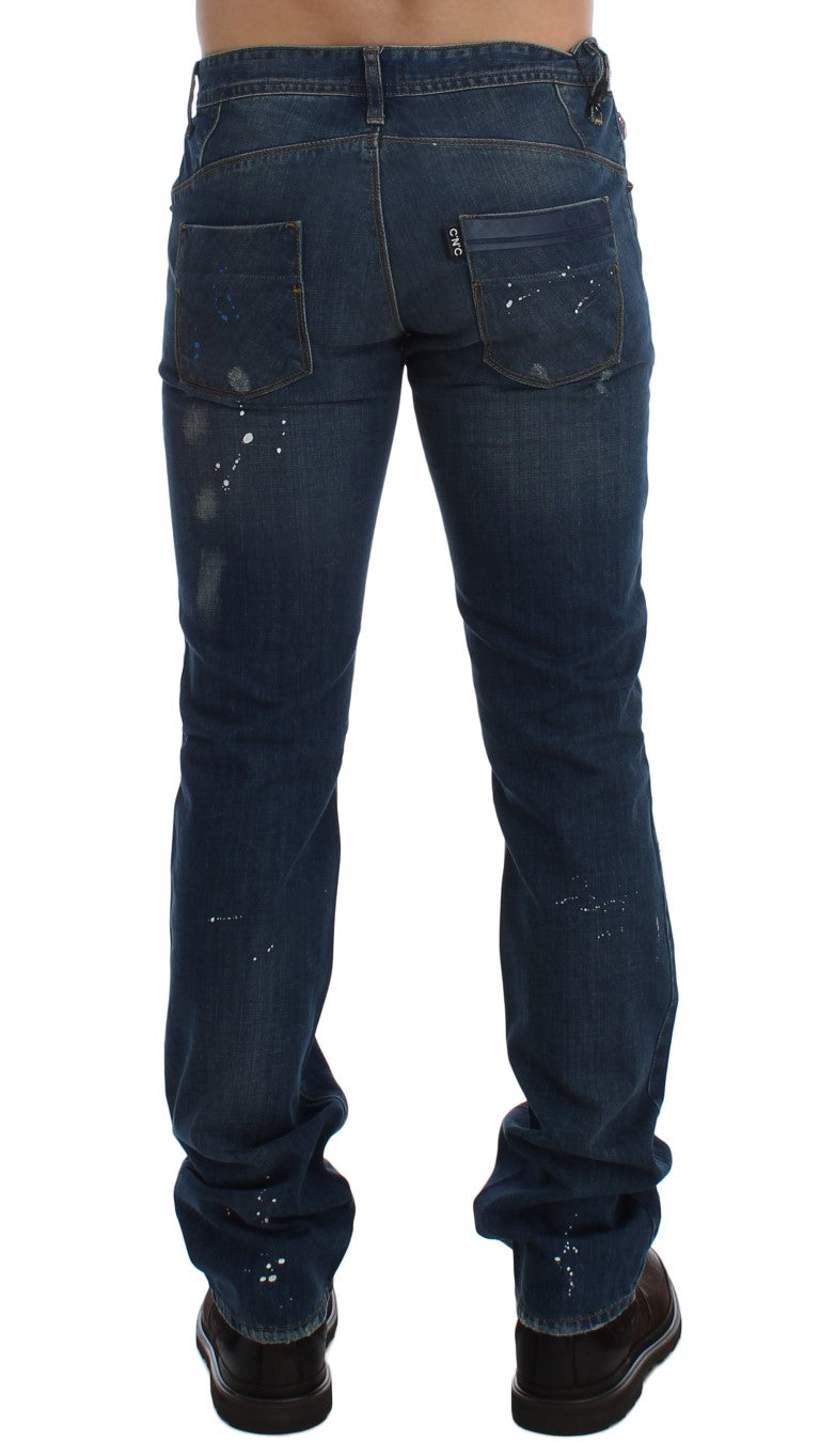 Slim Fit Jeans in blauer Waschung