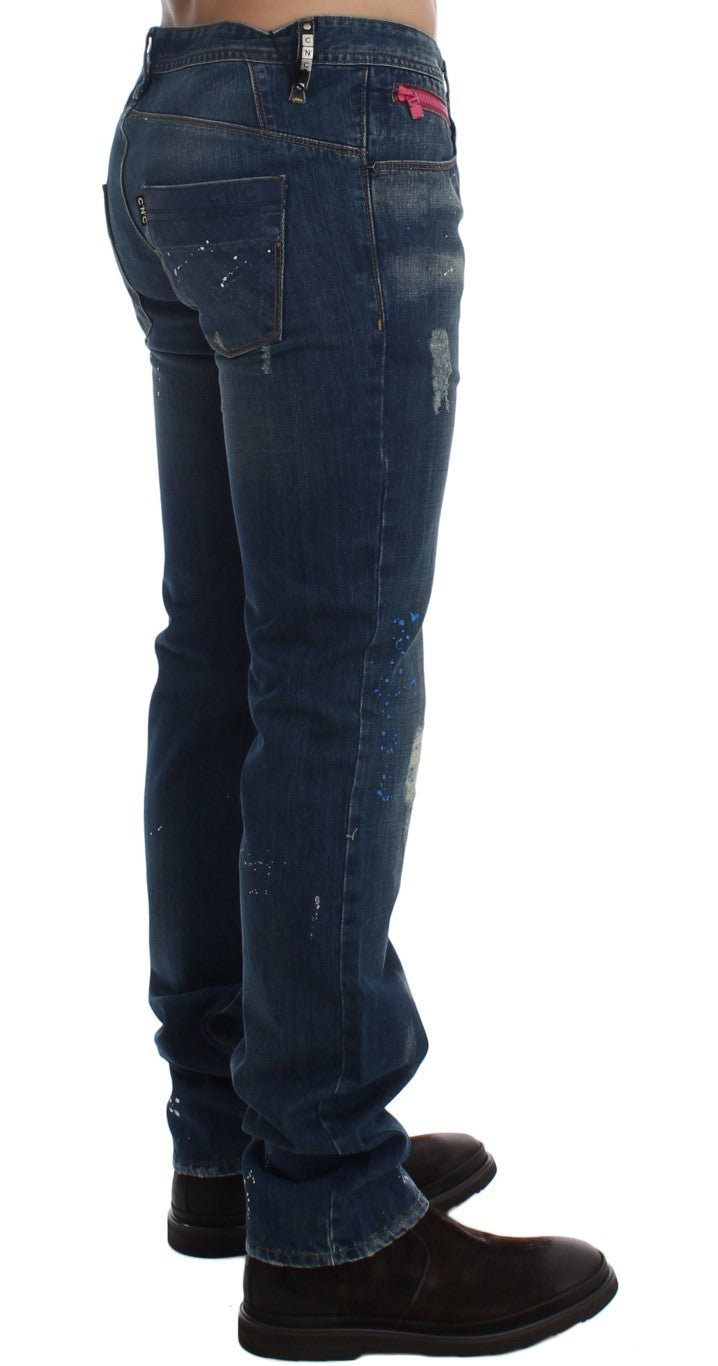 Slim Fit Jeans in blauer Waschung