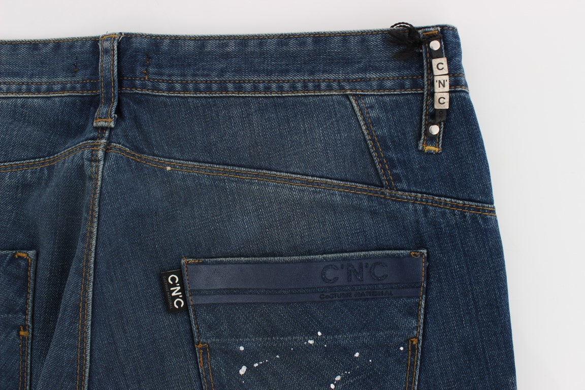 Slim Fit Jeans in blauer Waschung