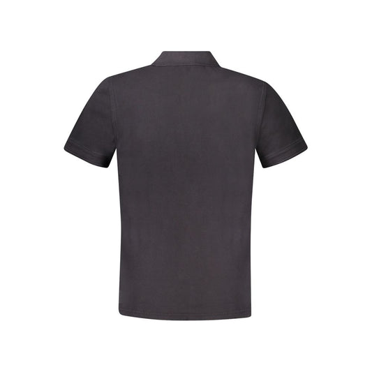 Schwarzes Poloshirt aus Baumwolle