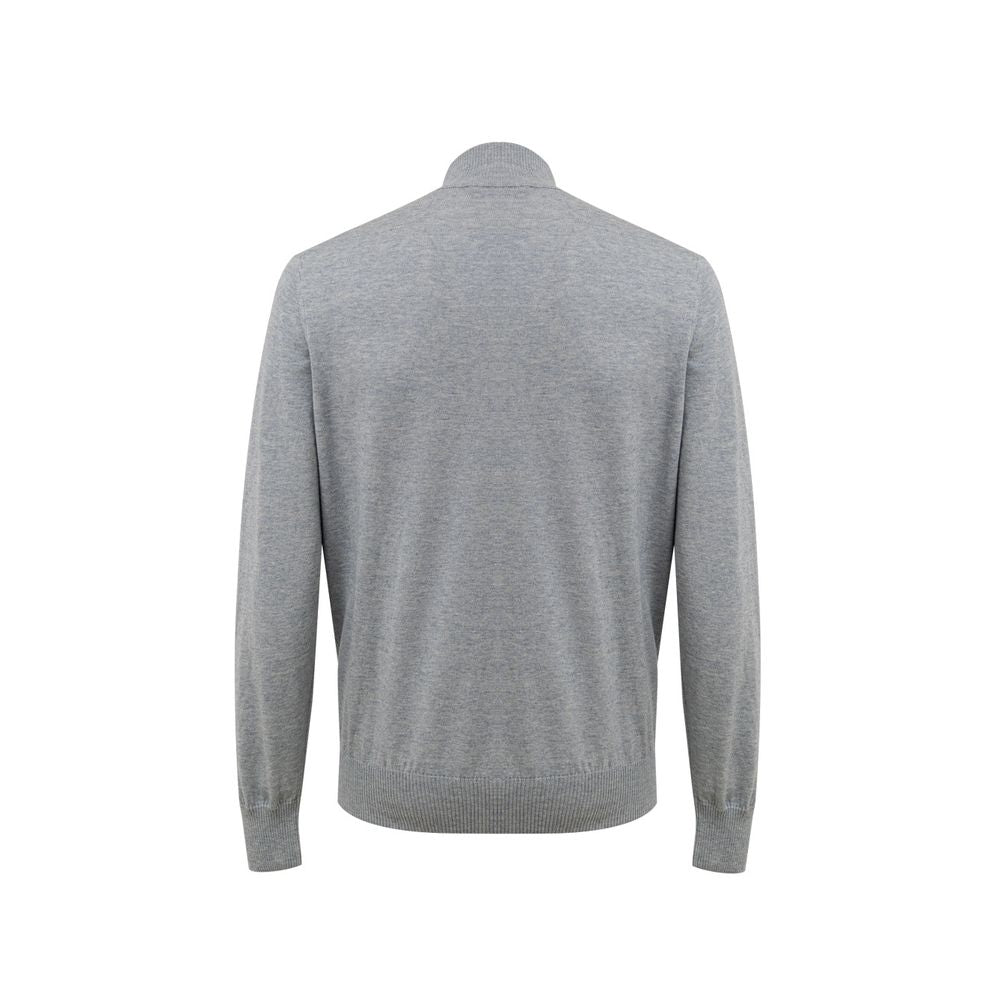 Grauer Baumwoll-Cardigan