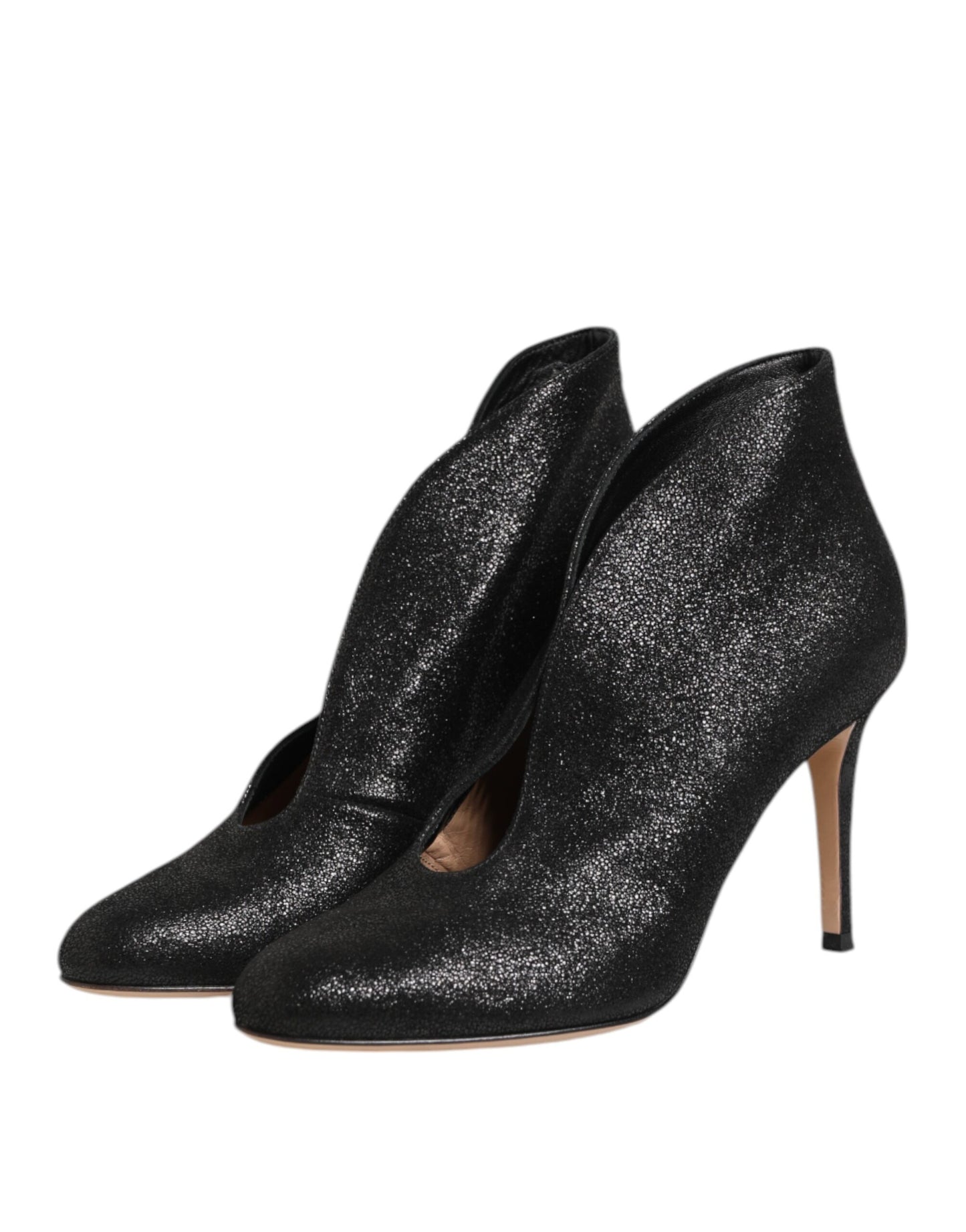 Metallic Schwarz Pumps Stiletto Heels