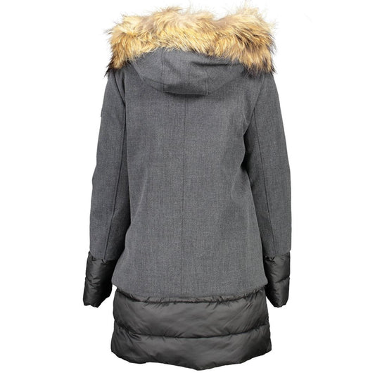 Gray Polyester Jackets & Coat