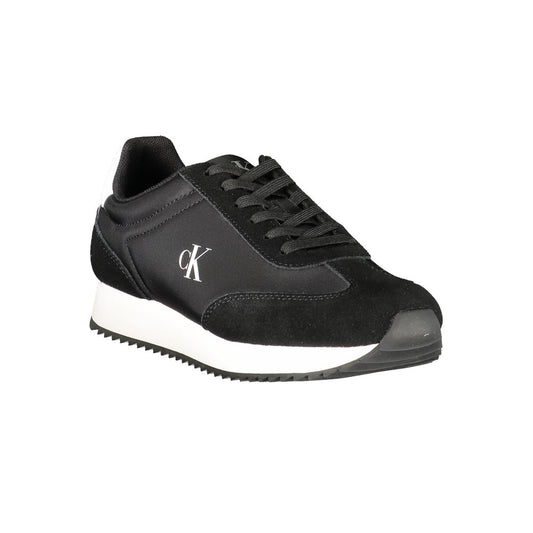 Schwarze Leder-Sneaker für Damen