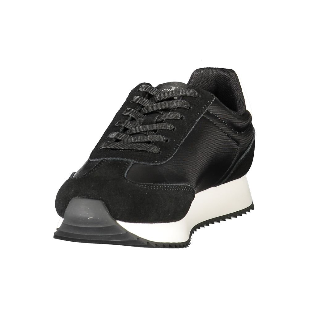 Schwarze Leder-Sneaker für Damen