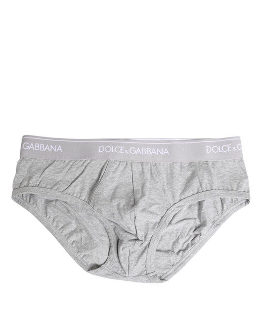 Graue, normale Slip-Unterhose aus Baumwollstretch